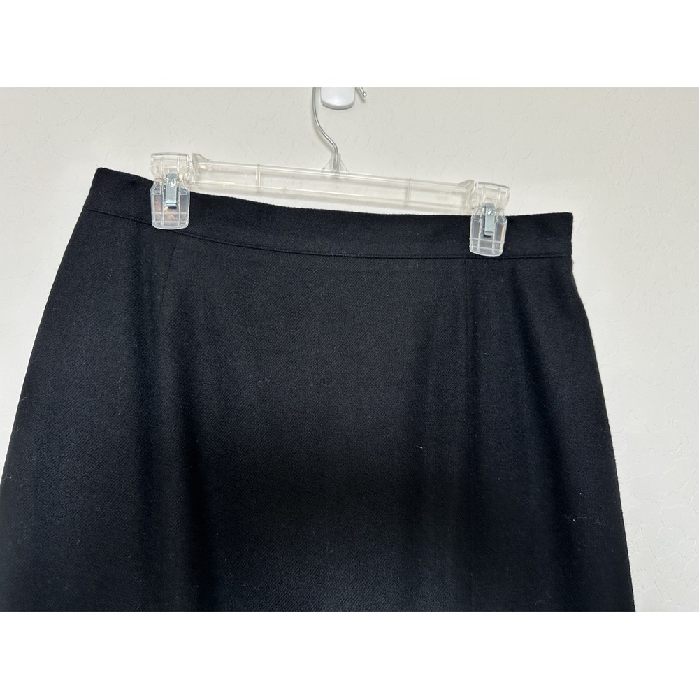 Sag Harbor Wool Vintage Skirt Size 16 Black Long Woolmark Back Slit - Picture 3 of 7